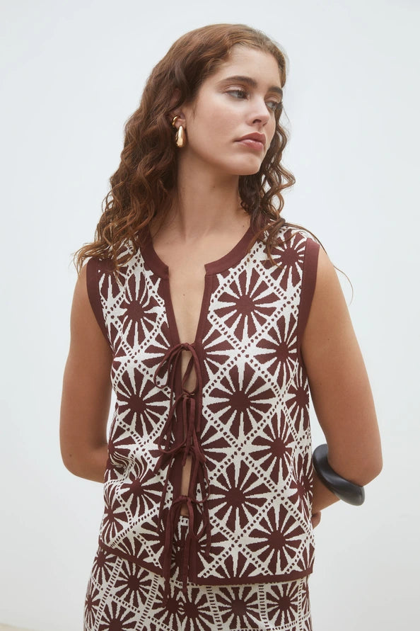 Suncoo Ginea Tie Front Top