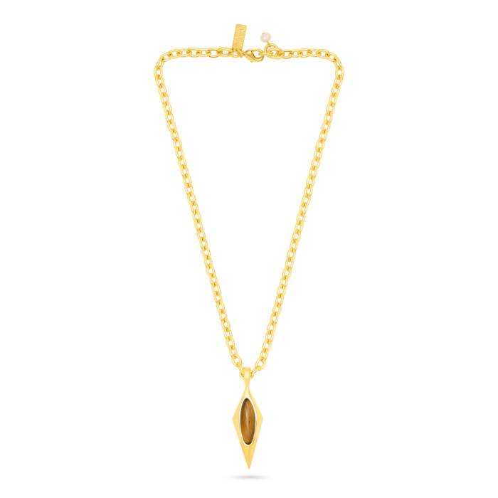 Oval Kite Pendant Necklace- Tiger’s Eye