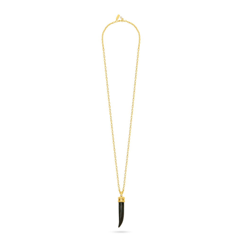 Tusk Pendant Necklace- Indian Agate