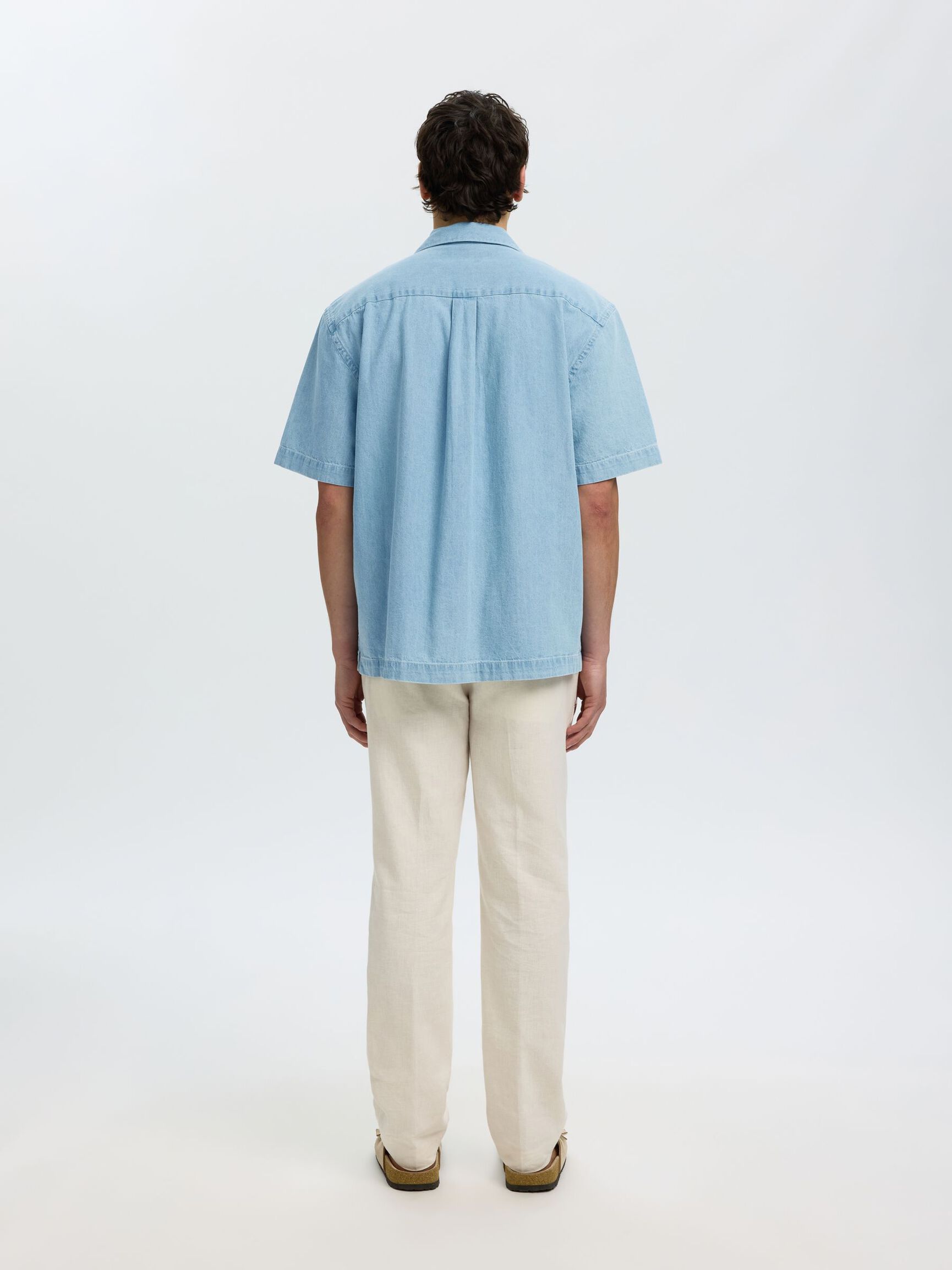 Carlo Light Blue Denim Short Sleeve Shirt
