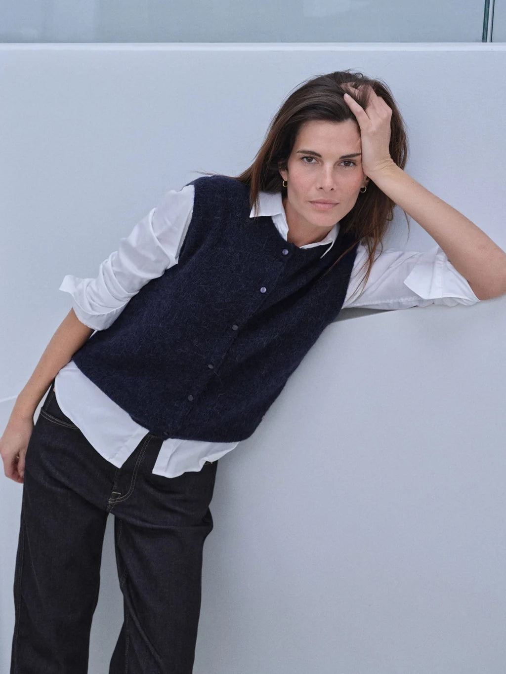 Navy Almine Thora Knitted Waistcoat