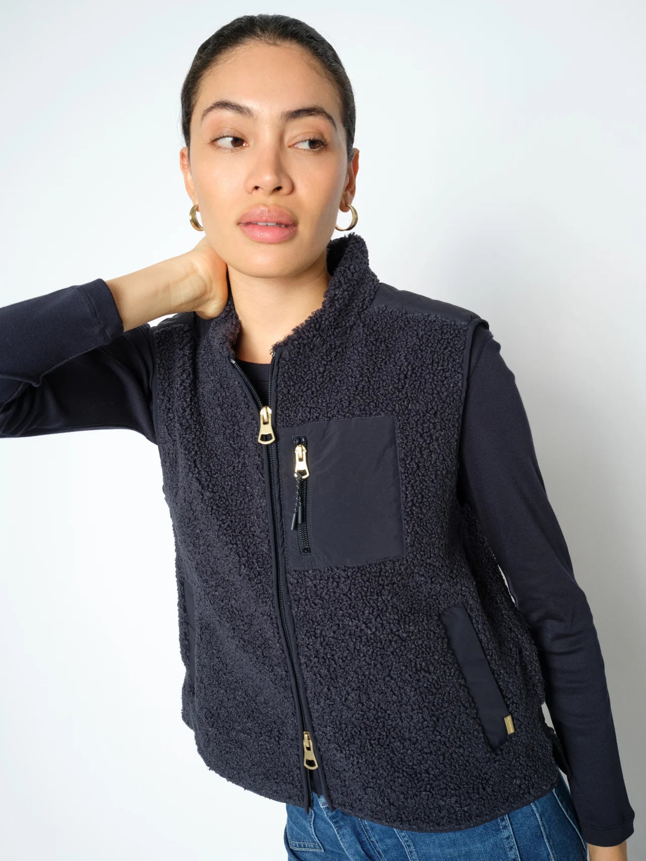 Rowe Eli Teddy Vest Navy