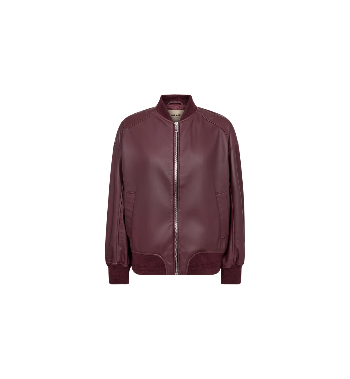 Ruby Leather Bomber Jacket
