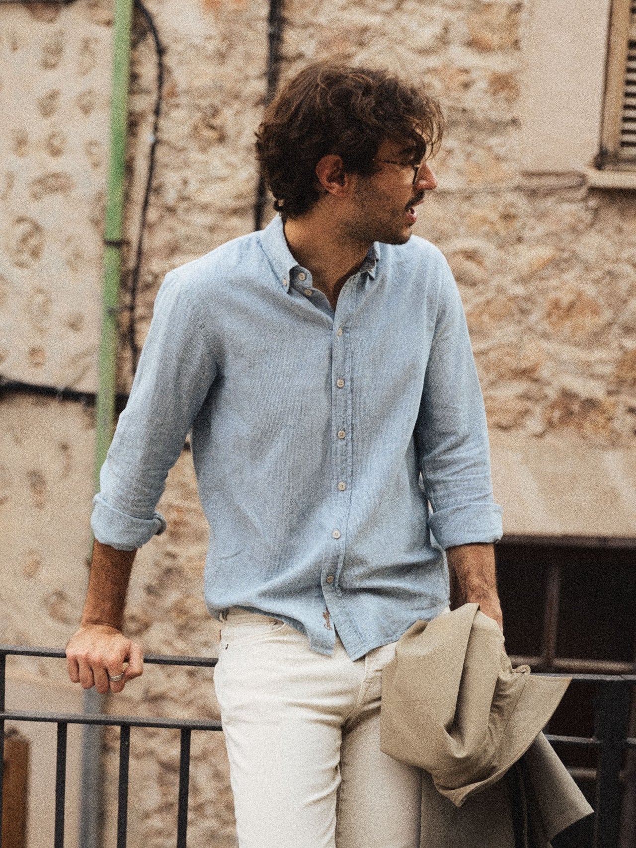 Mos Mosh Gallery Theo Linen Fine Stripe Shirt