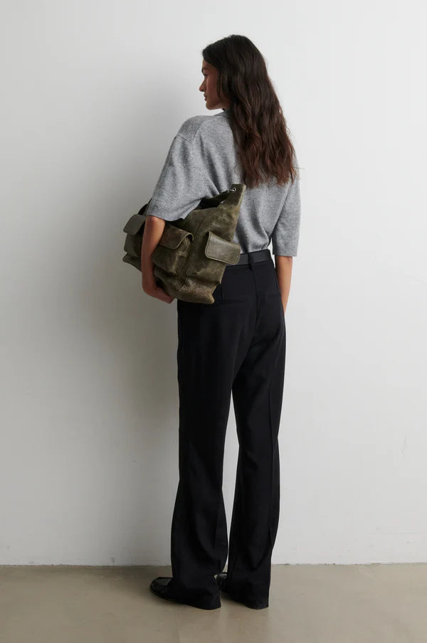 Lngo SS Knit Collar Top