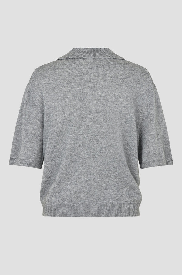 Lngo SS Knit Collar Top