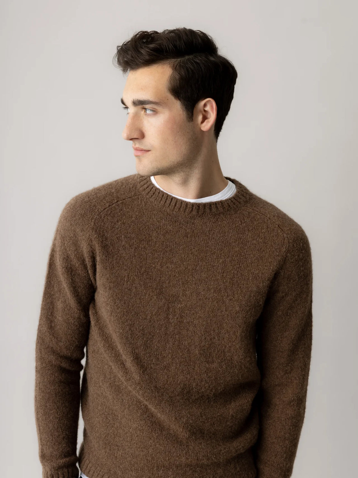 Carlos Crew Neck Knit - Brown Melange