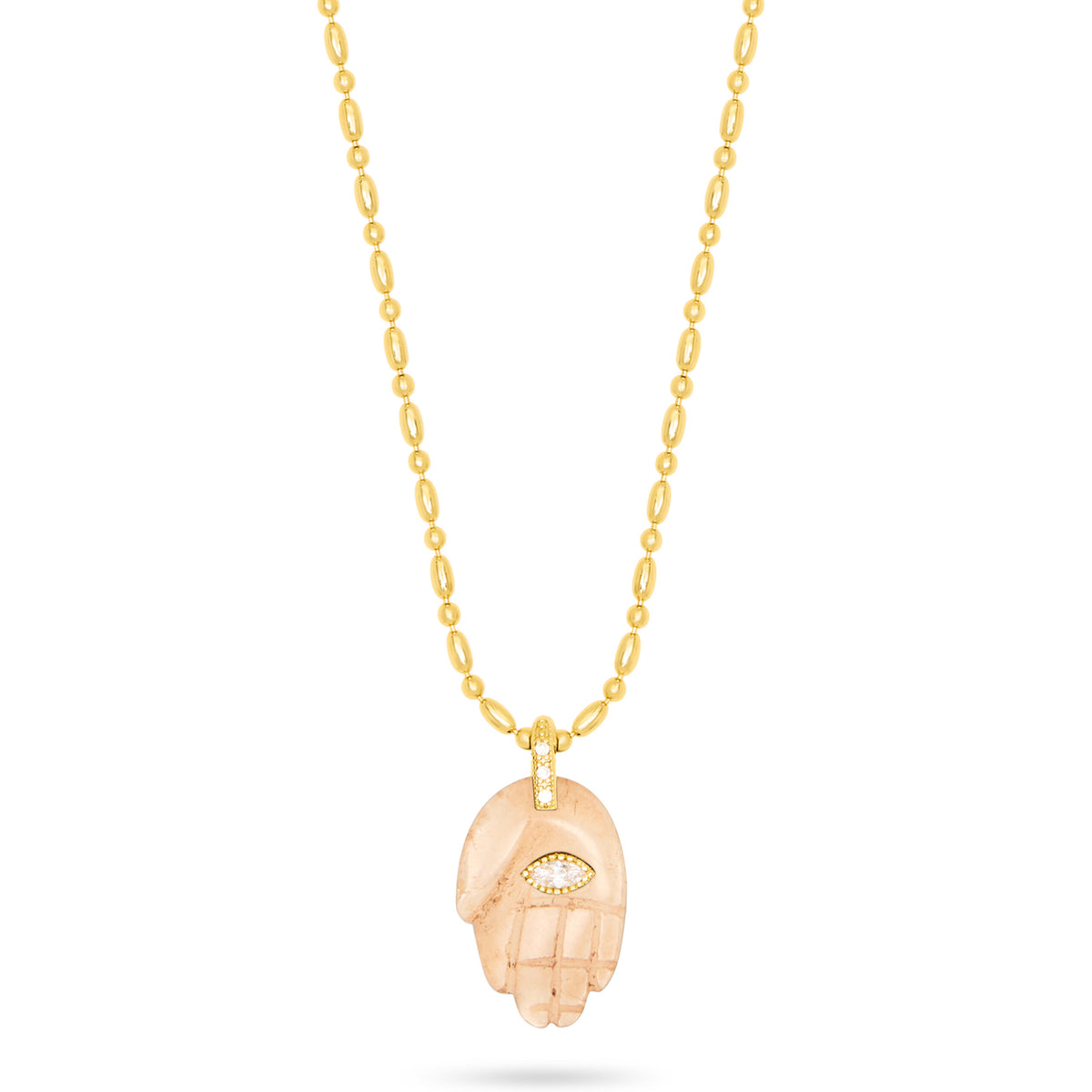 Protective Hand Pendant Necklace- Smokey Quartz