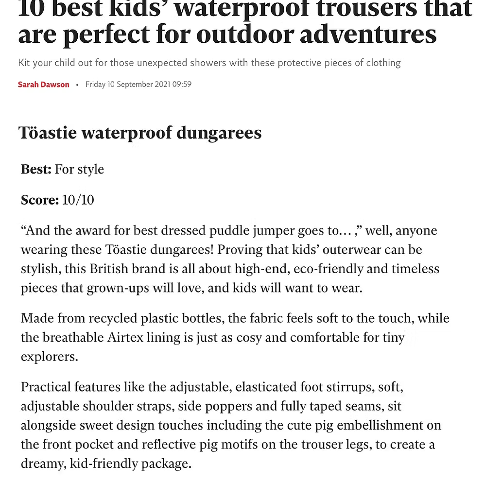Toastie Waterproof Dungarees - Navy