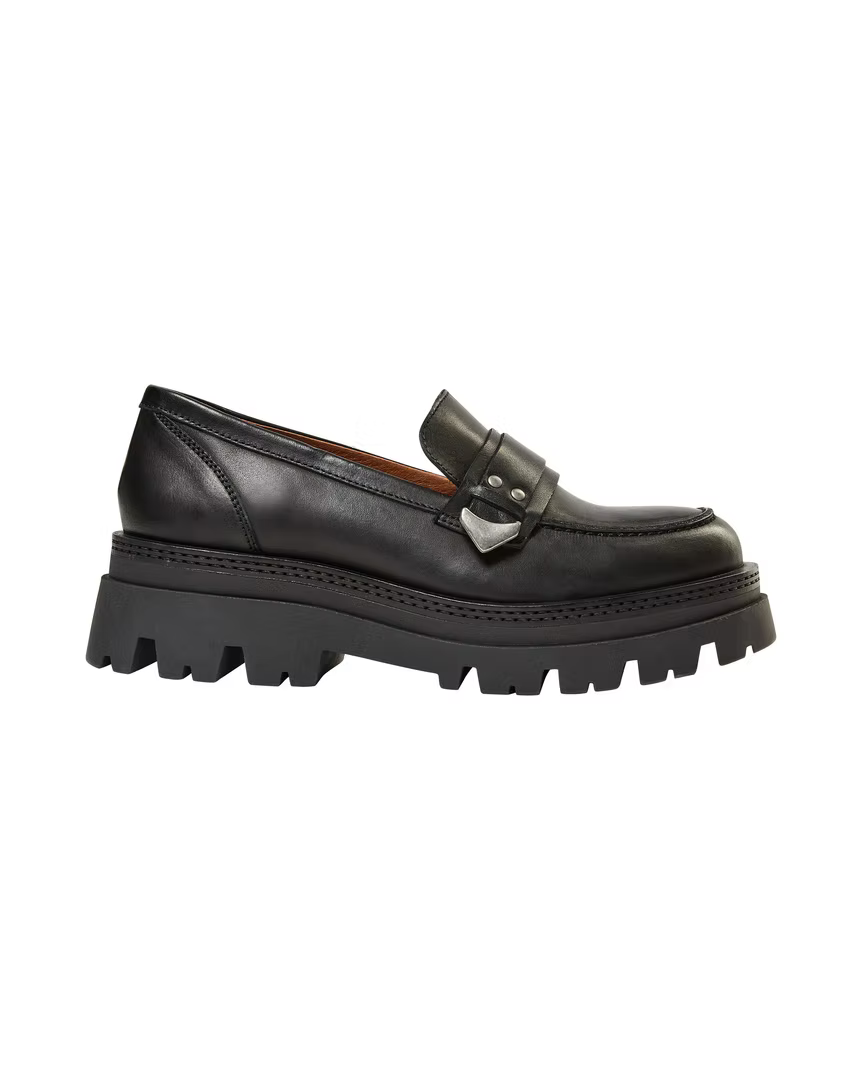 Mos Mosh Black Leather Loafer