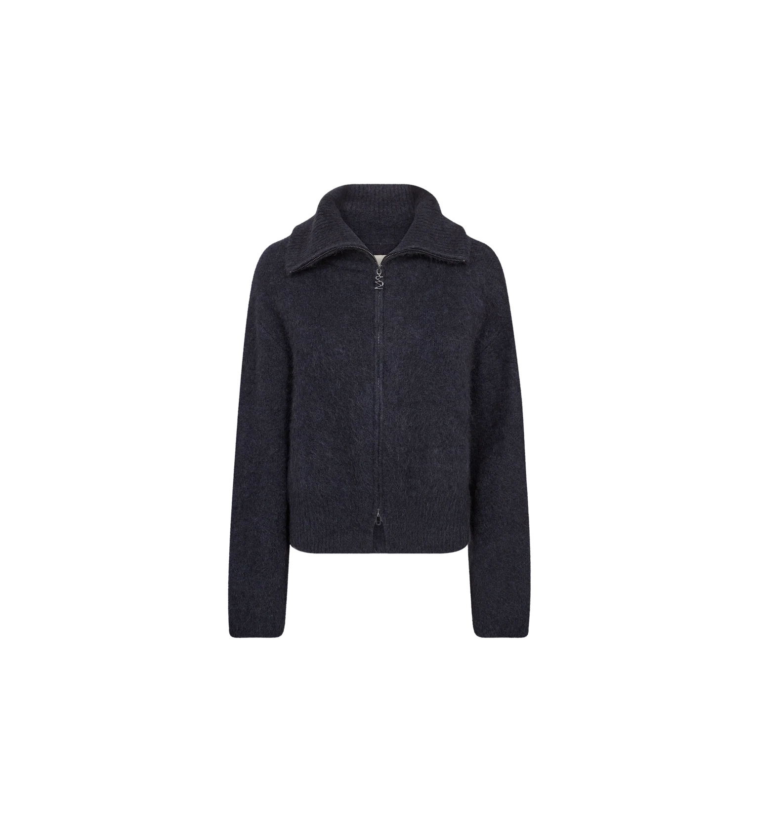 Hulda Navy Zip Knit Cardigan