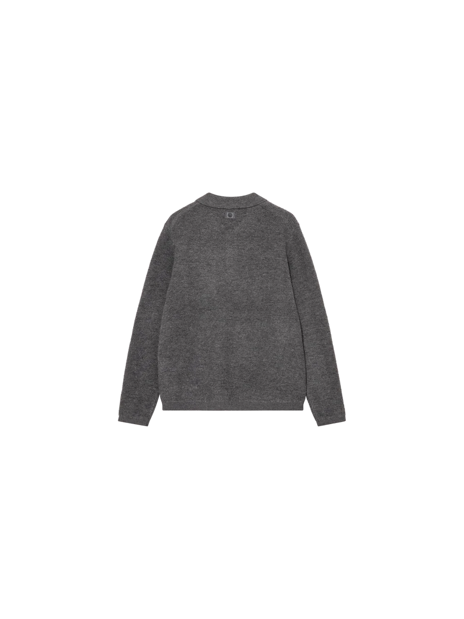 Ryan Soft Polo Zip Knit Charcoal Melange