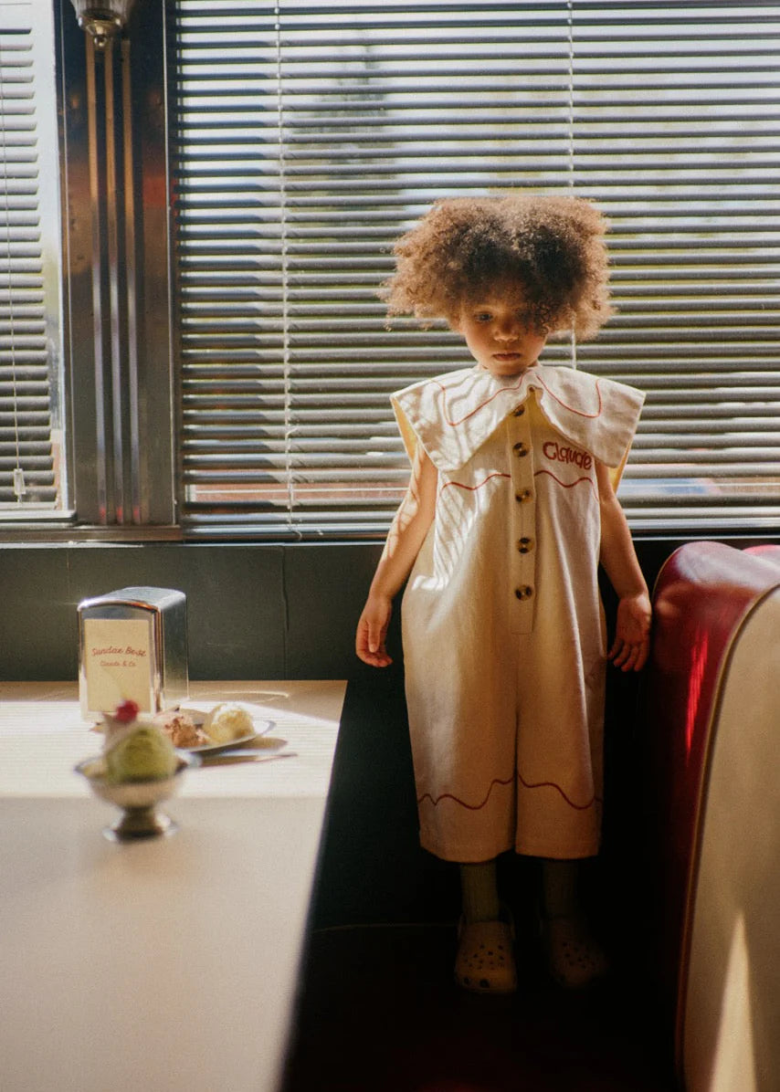 Cali Vanilla Ripple Collar Overall