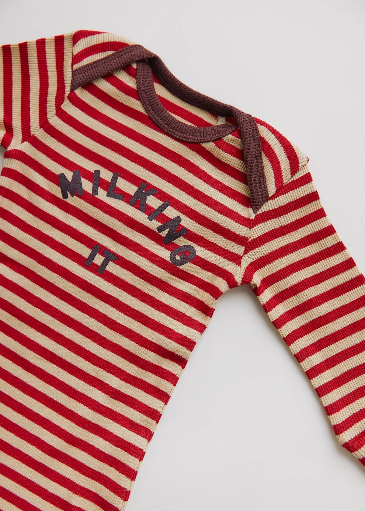 Claude & Co Milking it Crimson Stripe Onesie