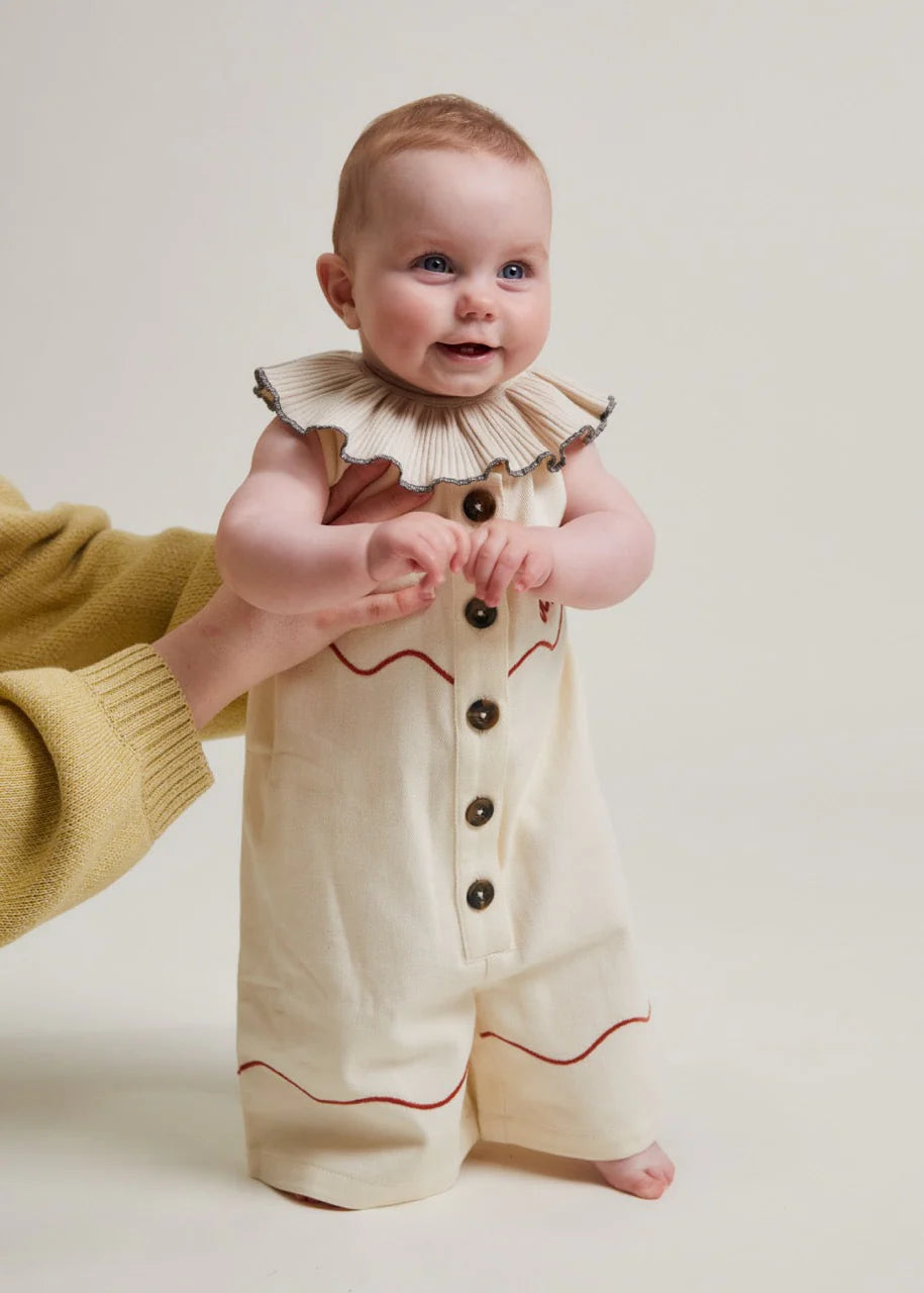Cali Vanilla Ripple Collar Overall