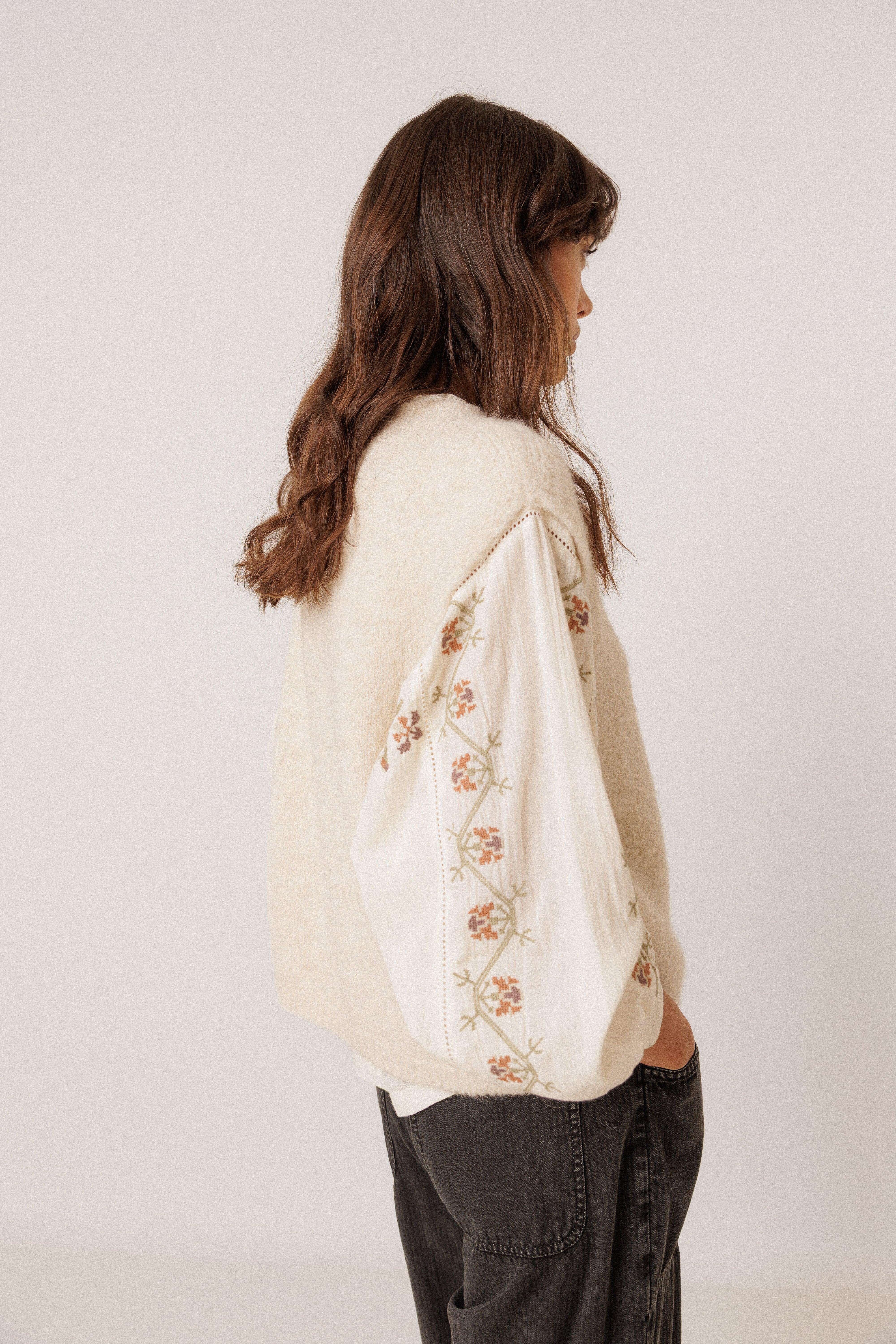 Boxy Mohair Vest - Ecru