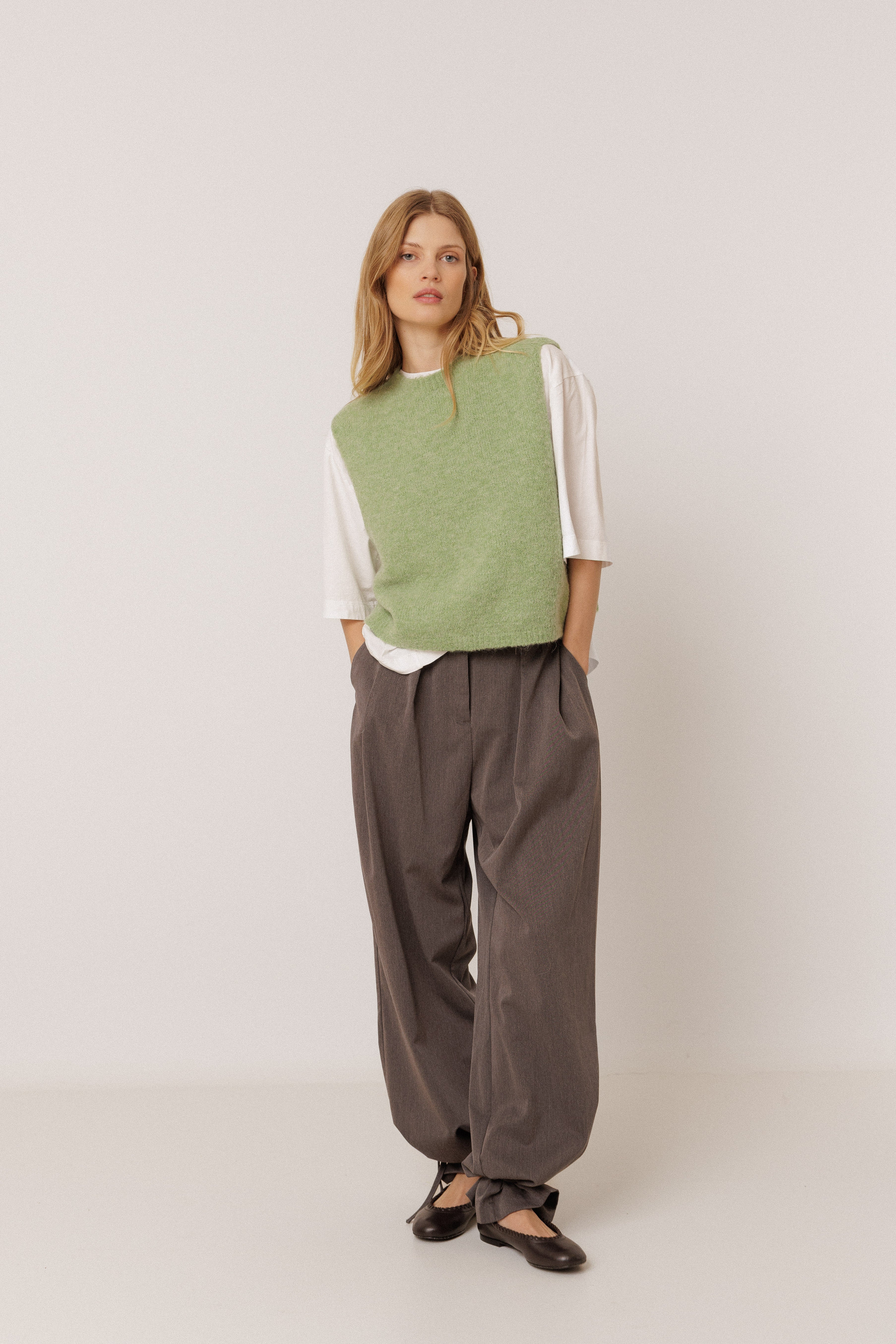 Boxy Mohair Vest - Green