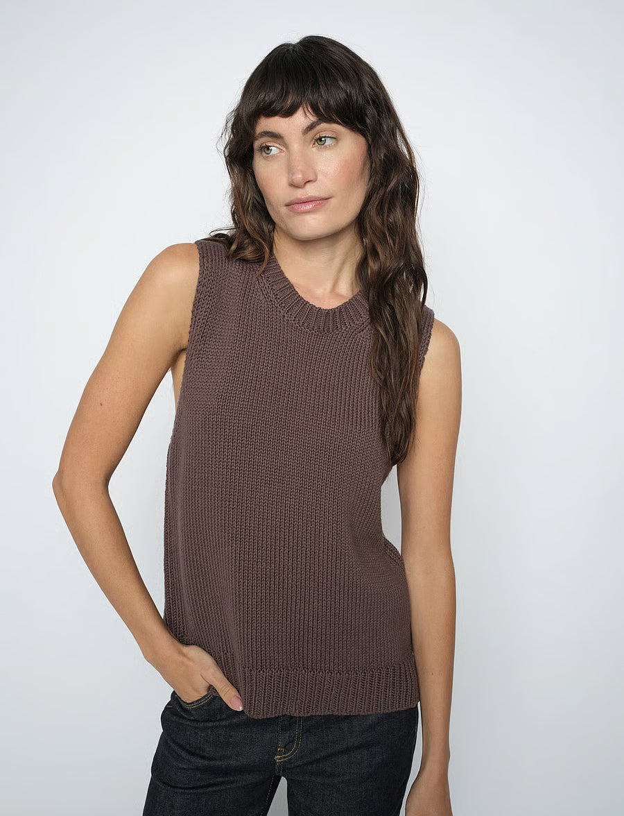 Bine Cotton Knit Top Subterranean