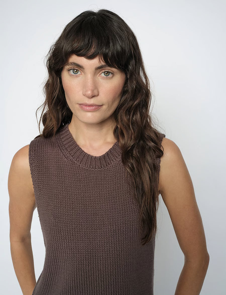 Bine Cotton Knit Top Subterranean