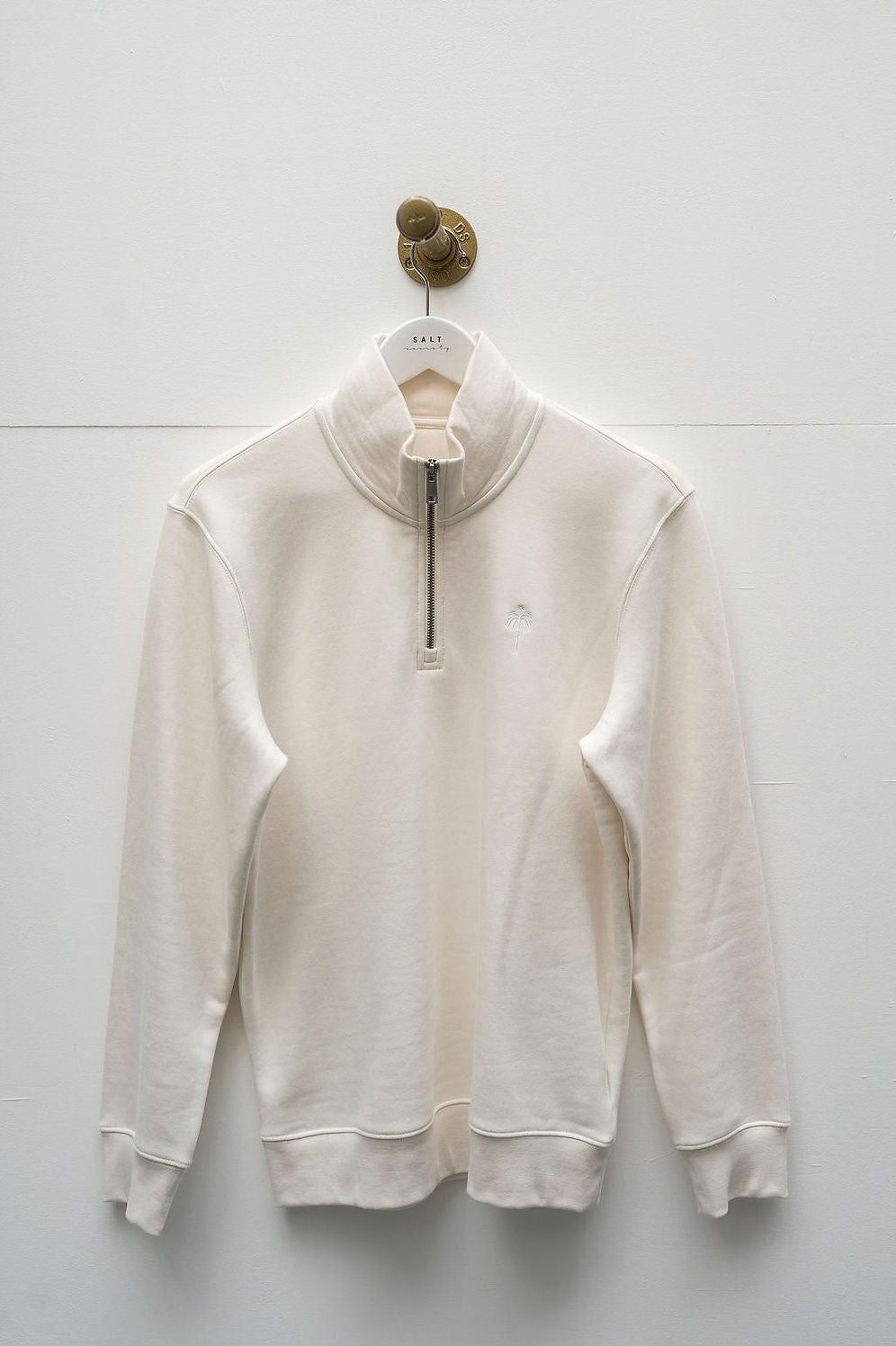 Salt Society ¼ Zip Palm Sweatshirt Ivory