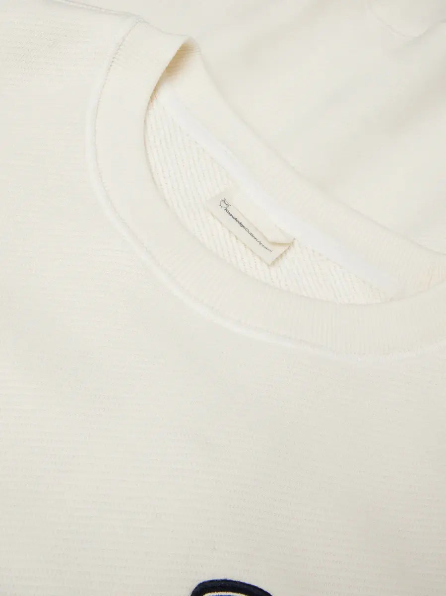Knowledge Cotton Crew Neck Sweater - Egret