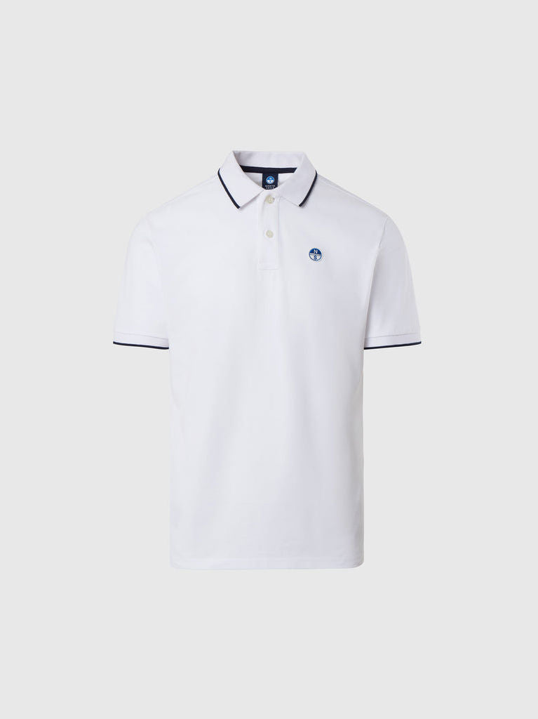 North Sails White Contrast Collar Polo Shirt