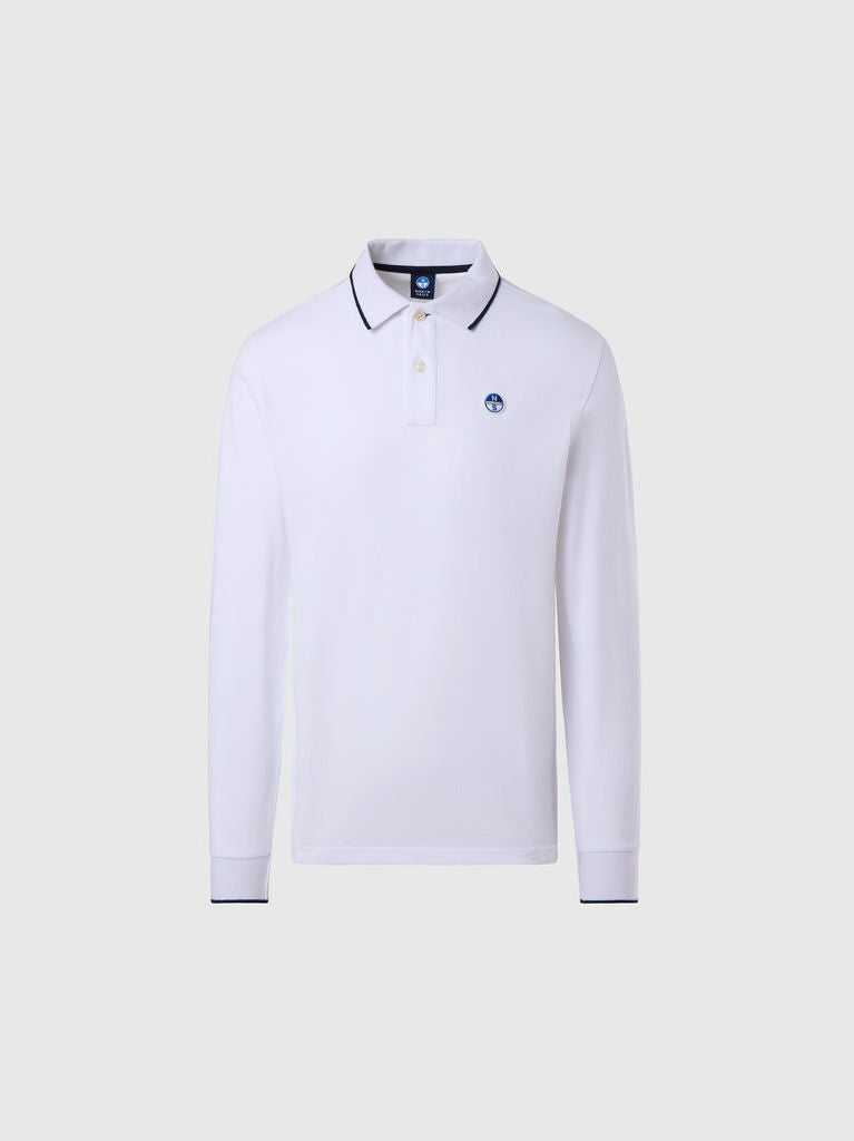 North Sails White LS Polo