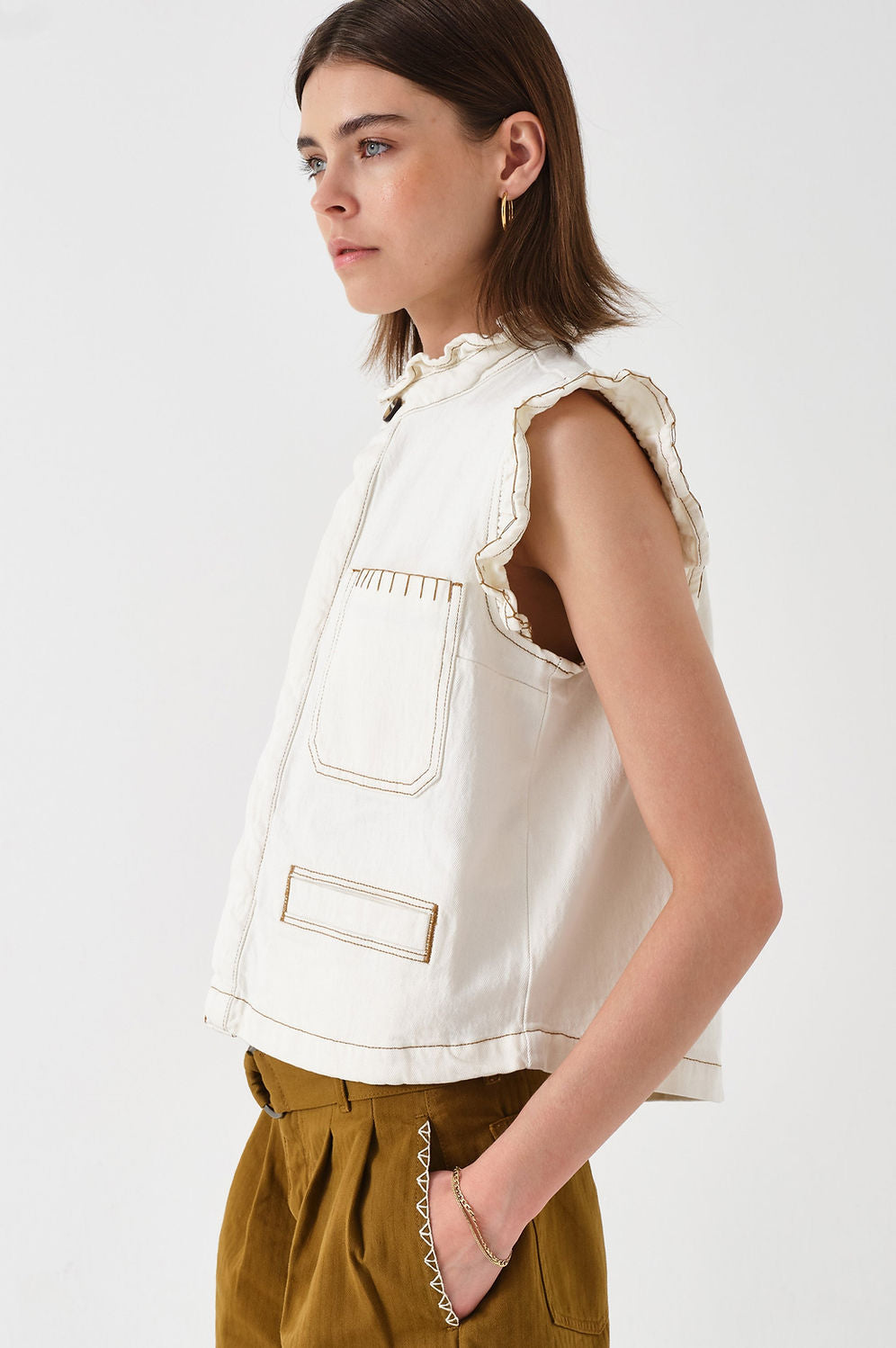 Seventy + Mochi Ecru Pablo Waistcoat