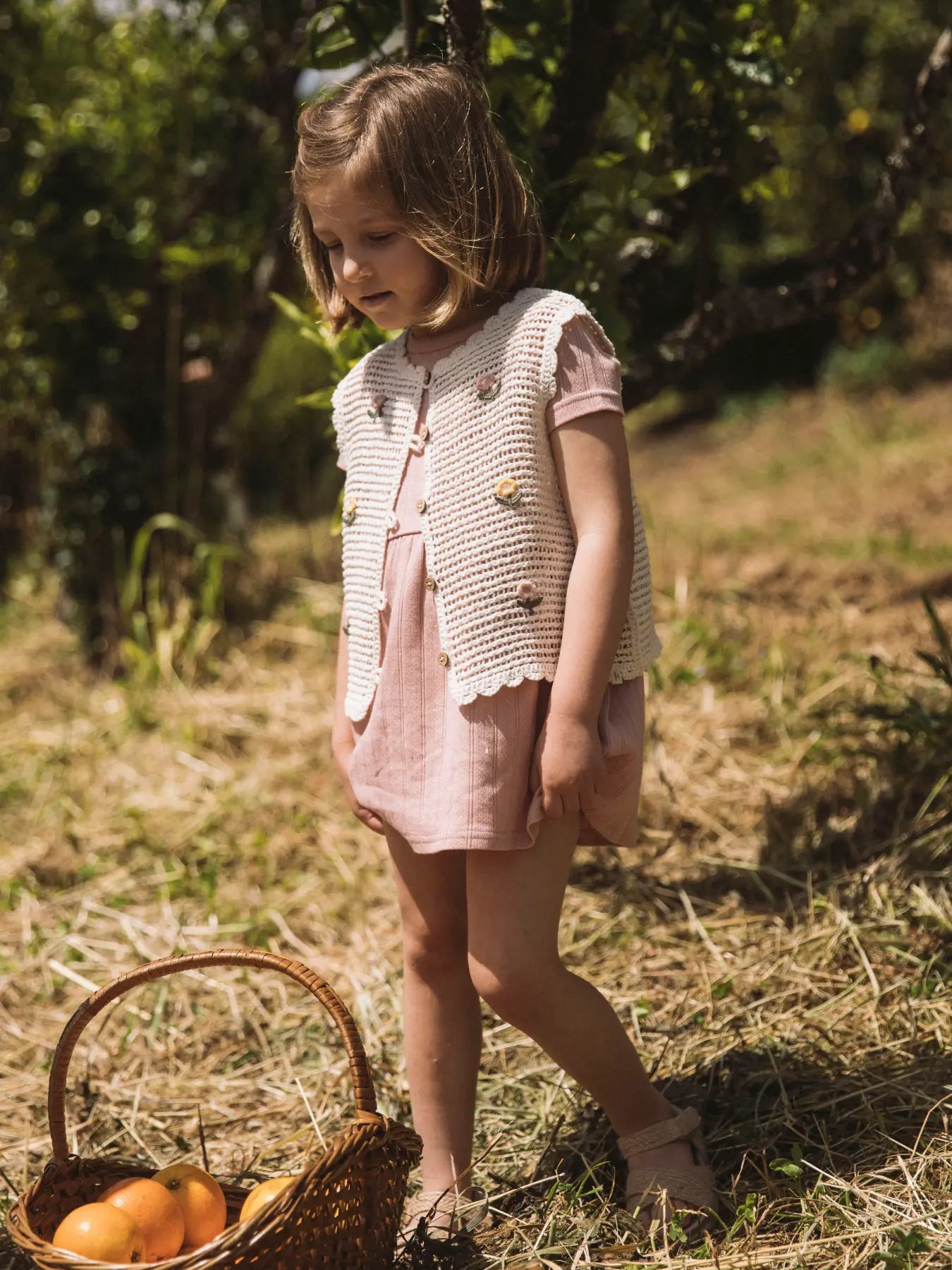 Lil Atelier Flower Crochet Vest