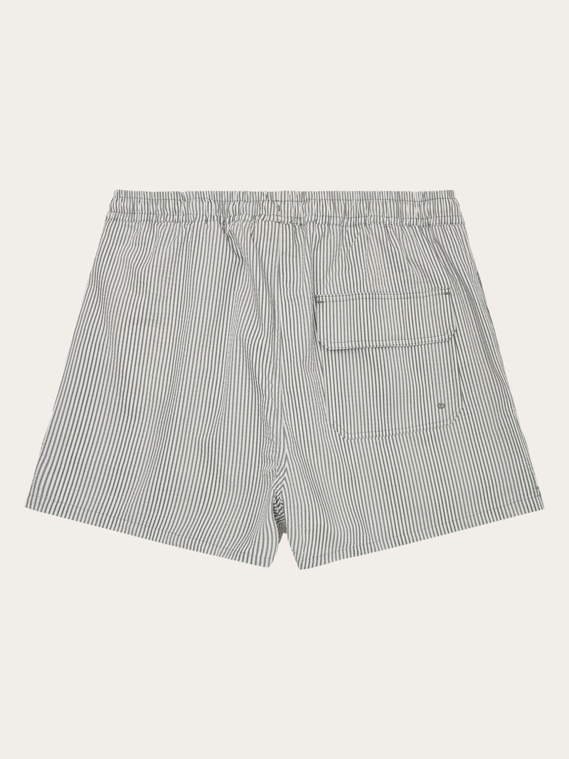 Knowledge Cotton Green Stripe Shorts