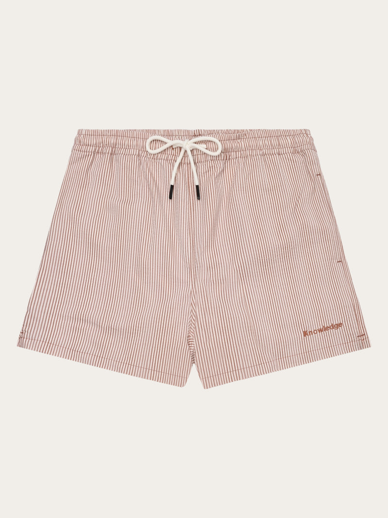 Knowledge Cotton Red Stripe Shorts