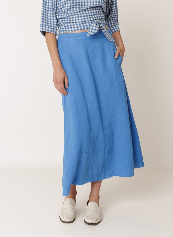 Indi & Cold Blue Linen Skirt