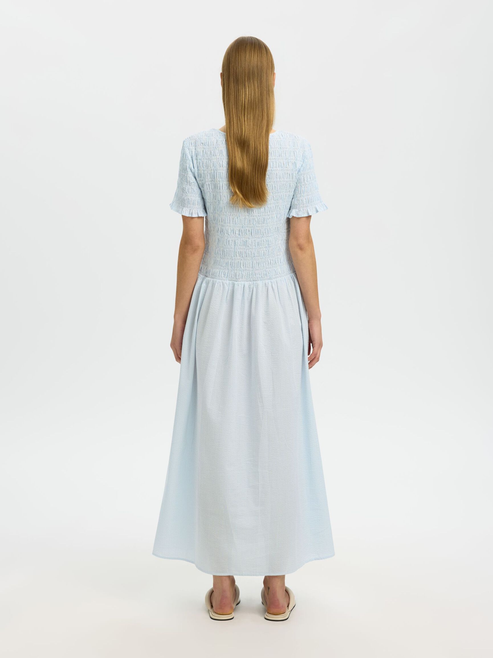 Selected Hannah Seersucker Midi Dress