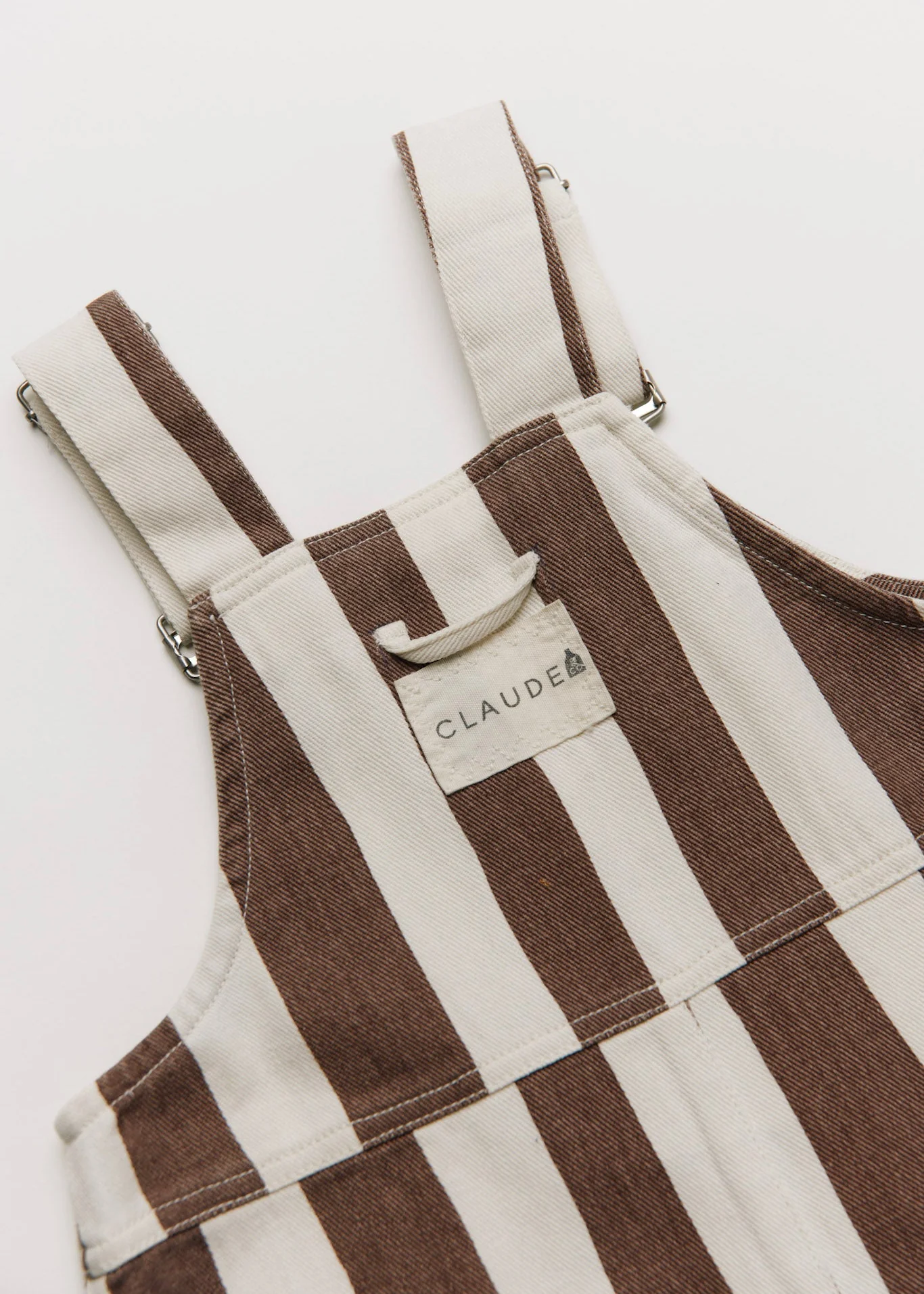 Claude & Co Blythe Choc Stripe Dungaree