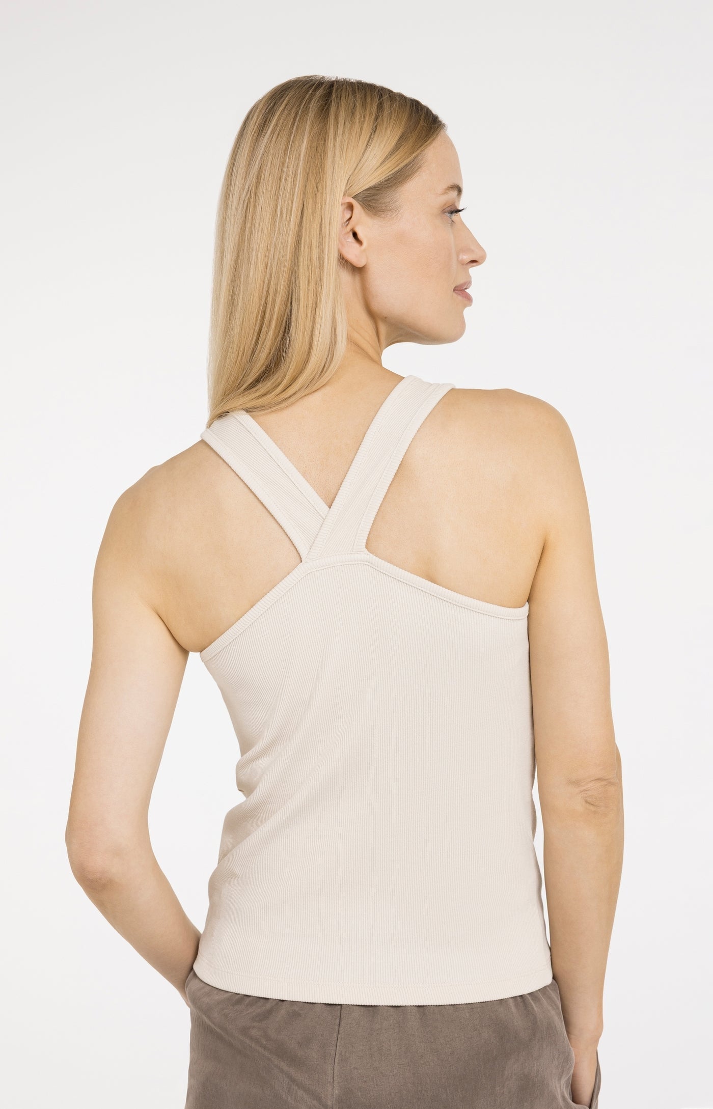 Creme Cross Back Singlet