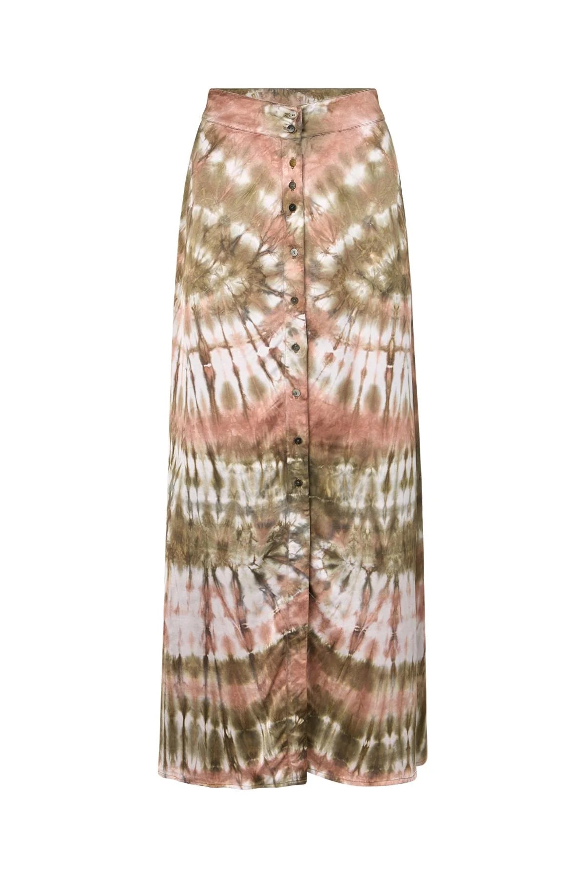 Henriette Lava Print Button Skirt