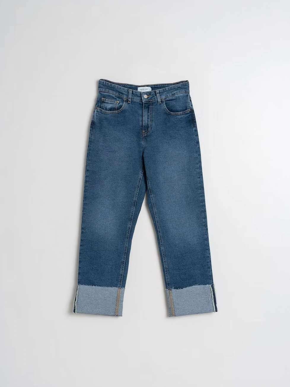 Indi & Cold Turn Up Jeans Blue