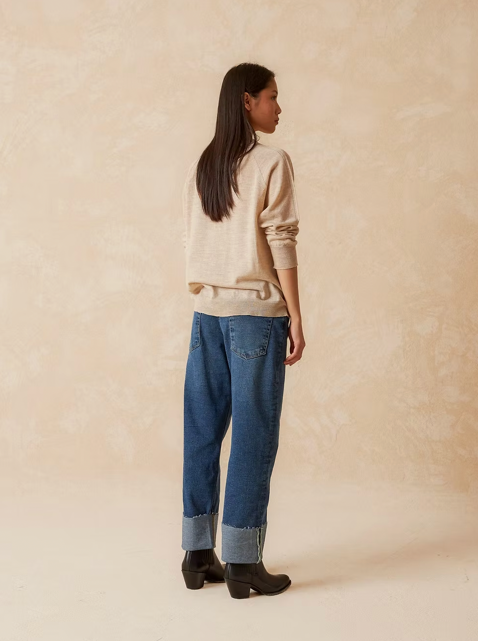 Indi & Cold Turn Up Jeans Blue