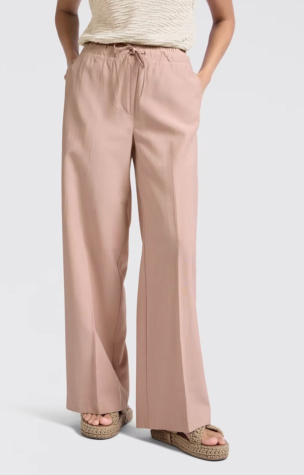 Yaya Mauve Wide Leg Trouser