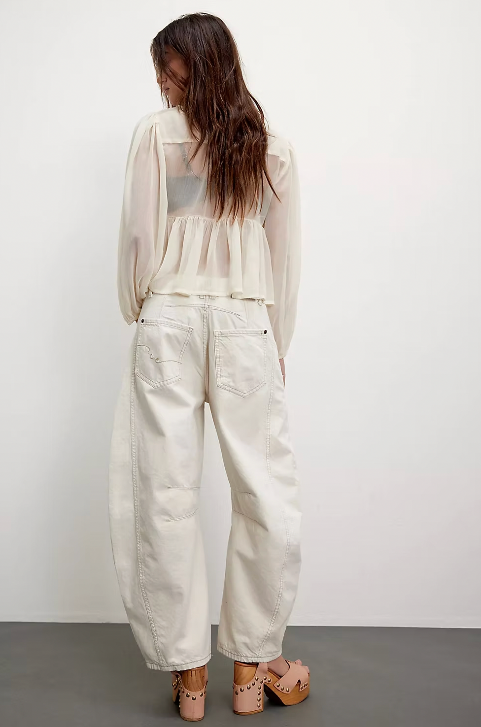 Free People Ivory Barrel Jean