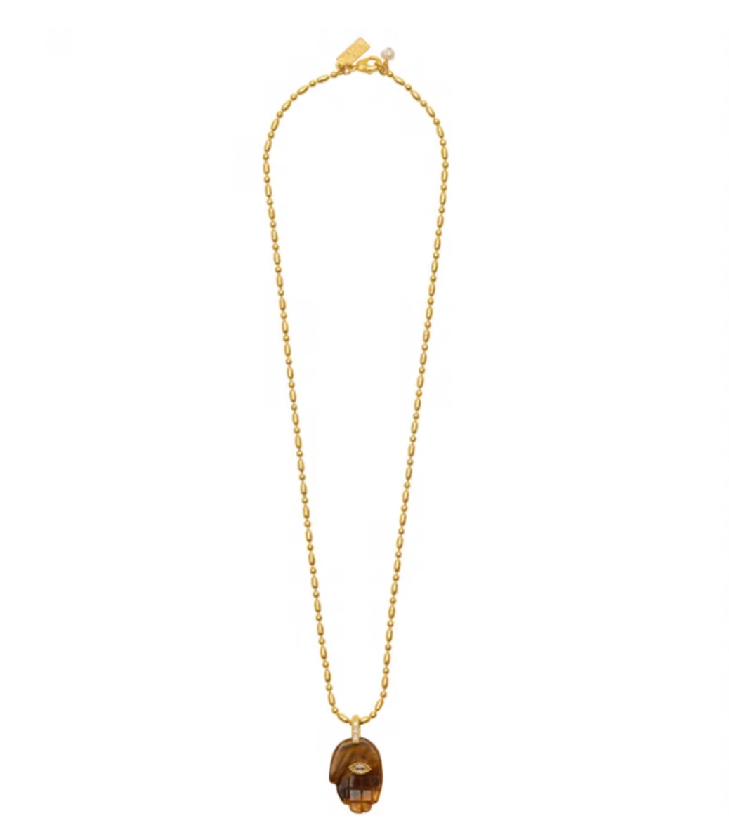 Talis Chains Hamsa Pendant Tigers Eye