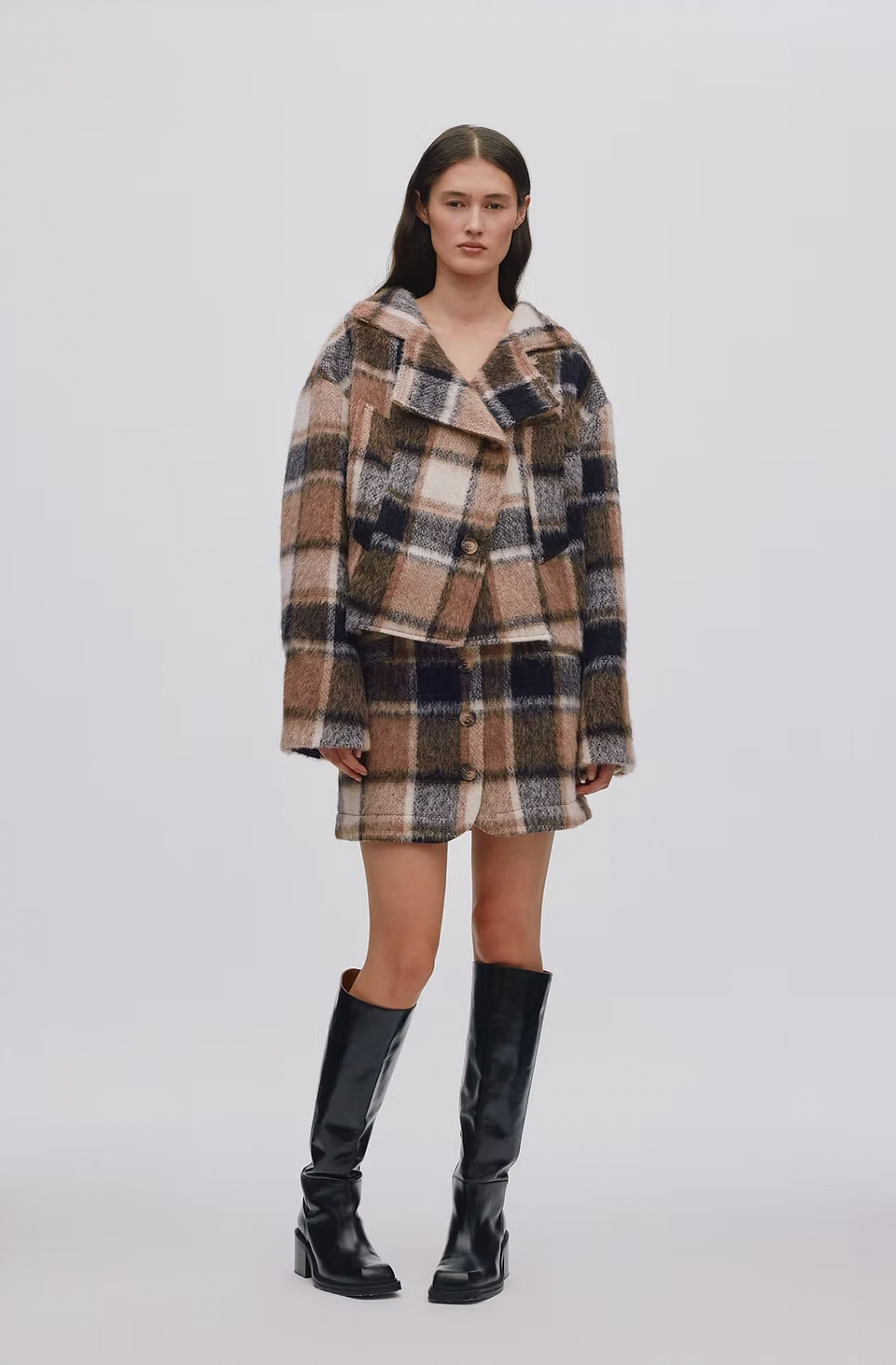 Rabens Saloner Jumbo Check Jacket