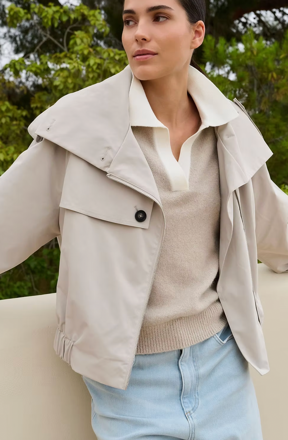 Yaya Grey Bomber Jacket