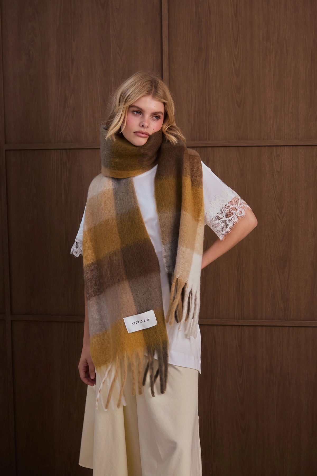 The Reykjavik Check Scarf - Golden Woodland