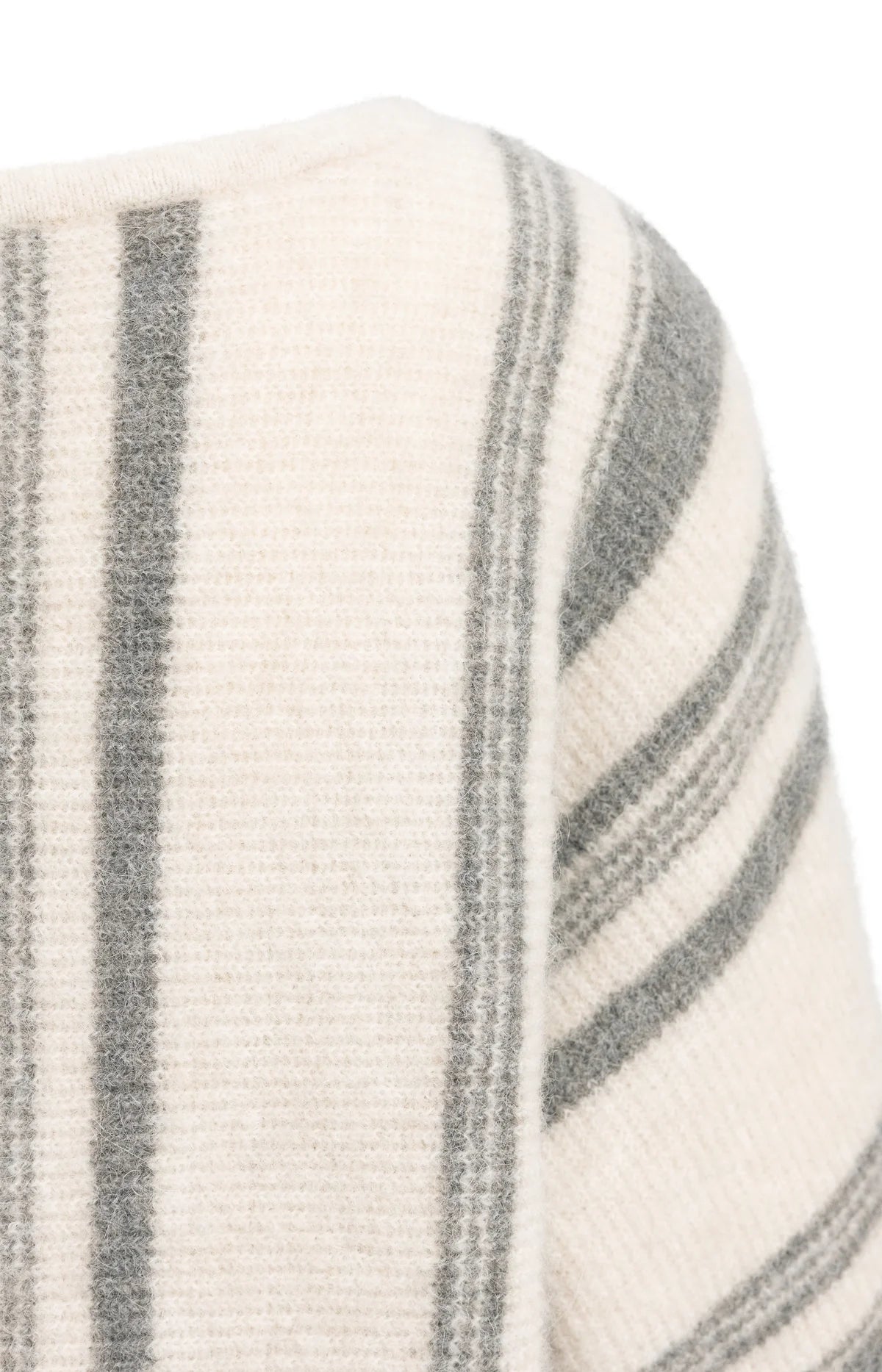 Boat Neck Sweater with Striped Pattern