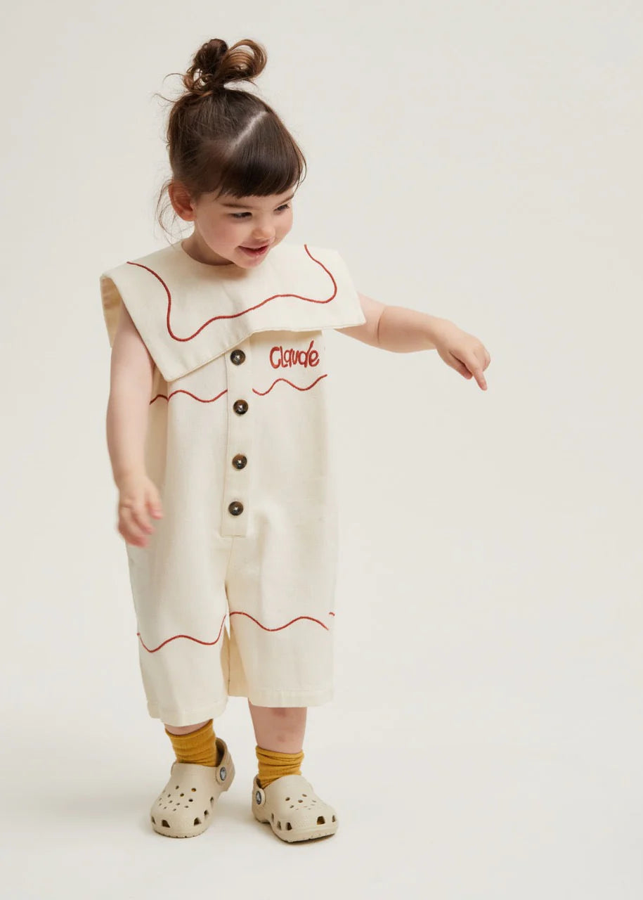 Cali Vanilla Ripple Collar Overall