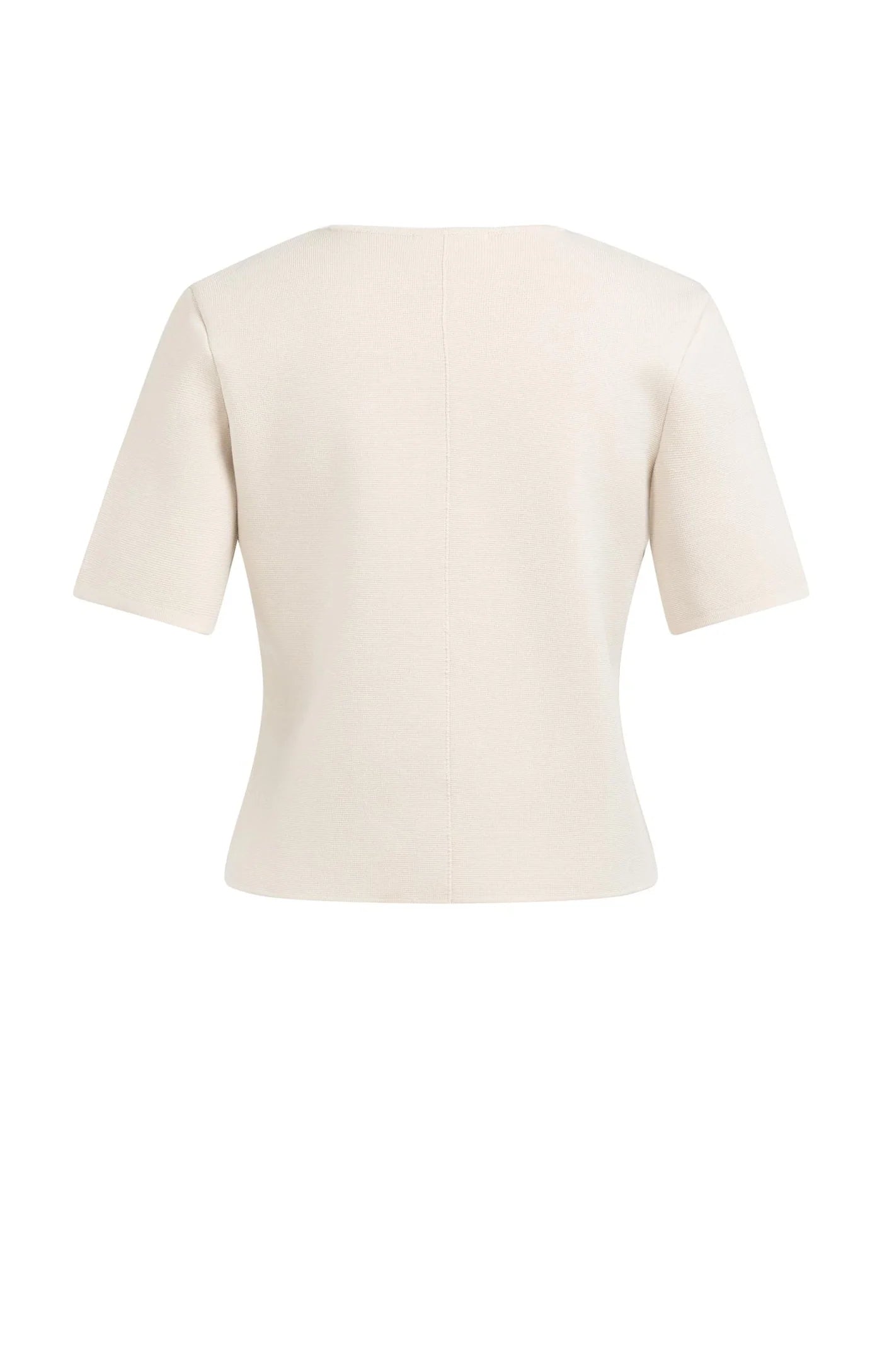 Yaya Creme Fine knitted V-neck button closure