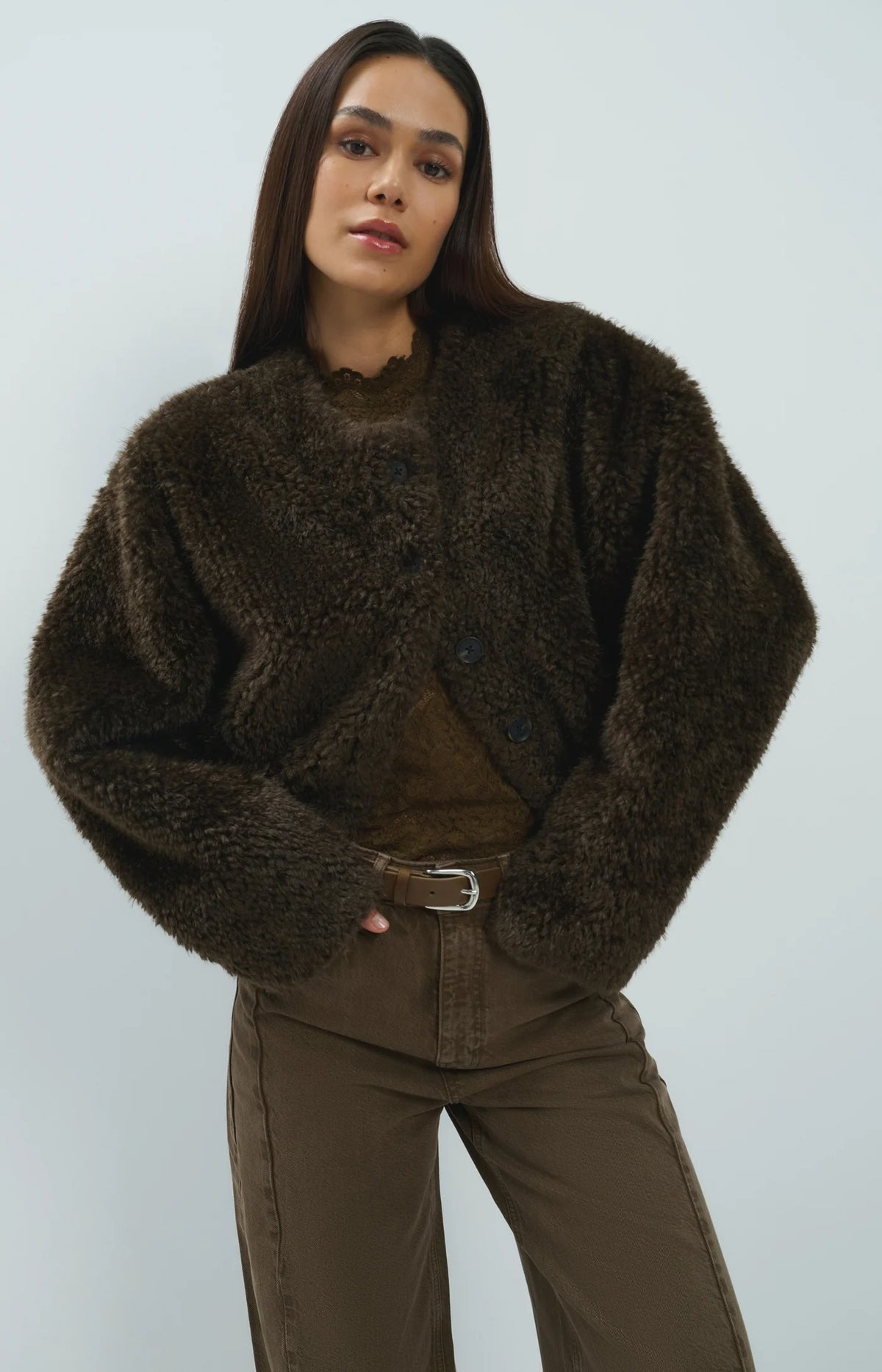 Oversized Short Fur Jacket Delicioso