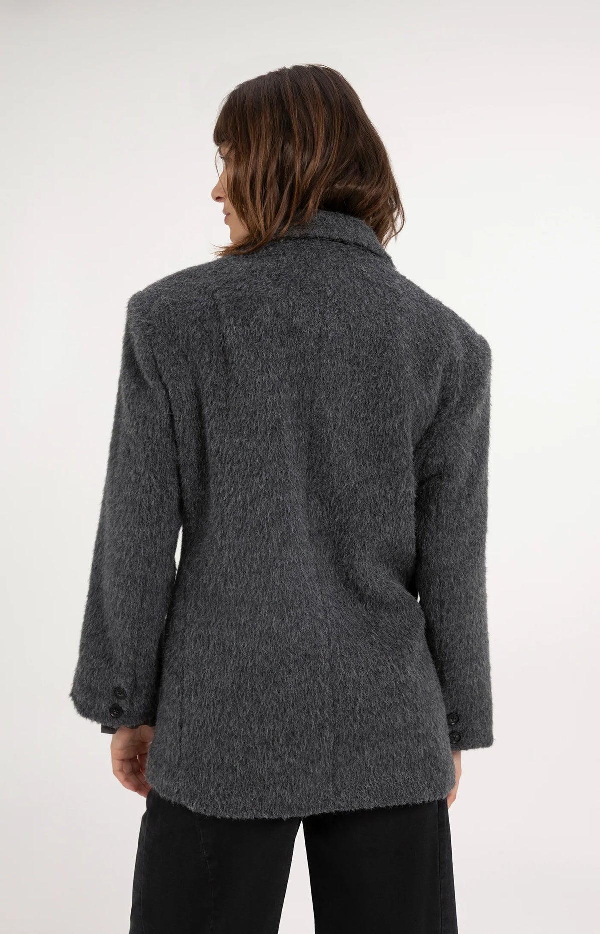Oversized Wool Blend Blazer Jacket