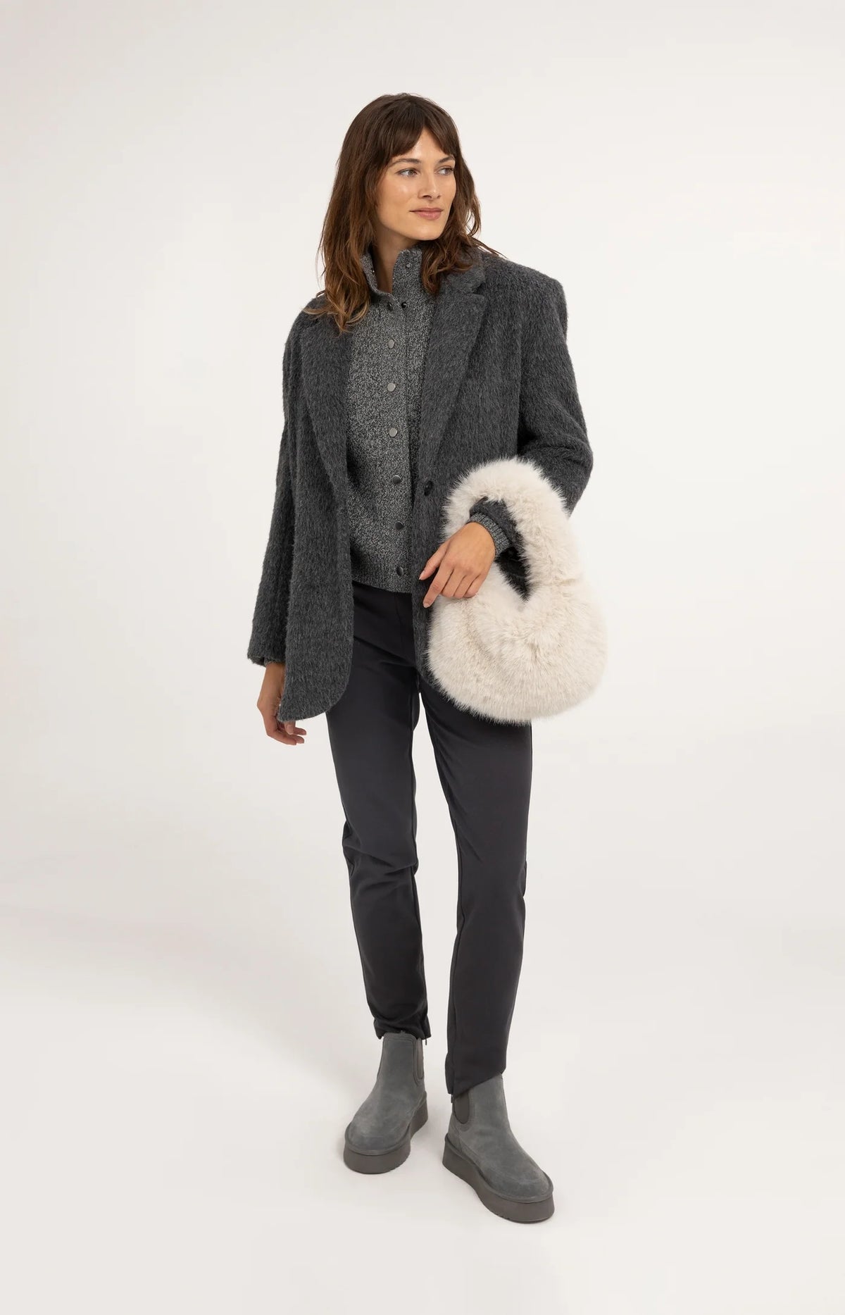 Oversized Wool Blend Blazer Jacket